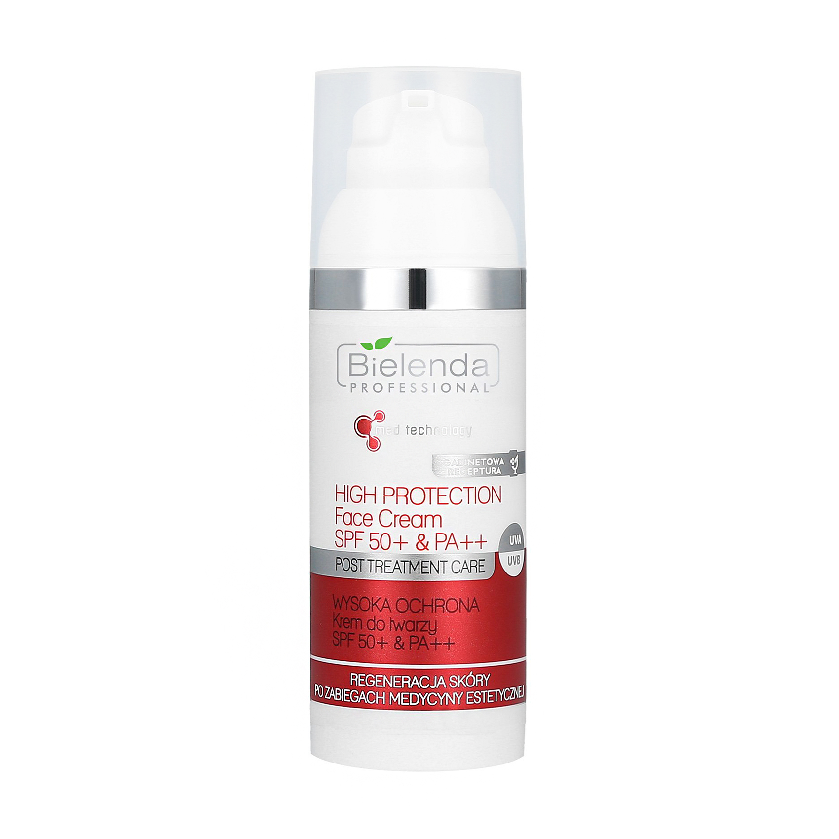 Сонцезахисний крем для обличчя Bielenda Professional Post Treatment Care High Protection Face Cream, SPF 50+ &amp; PA++, 50 мл